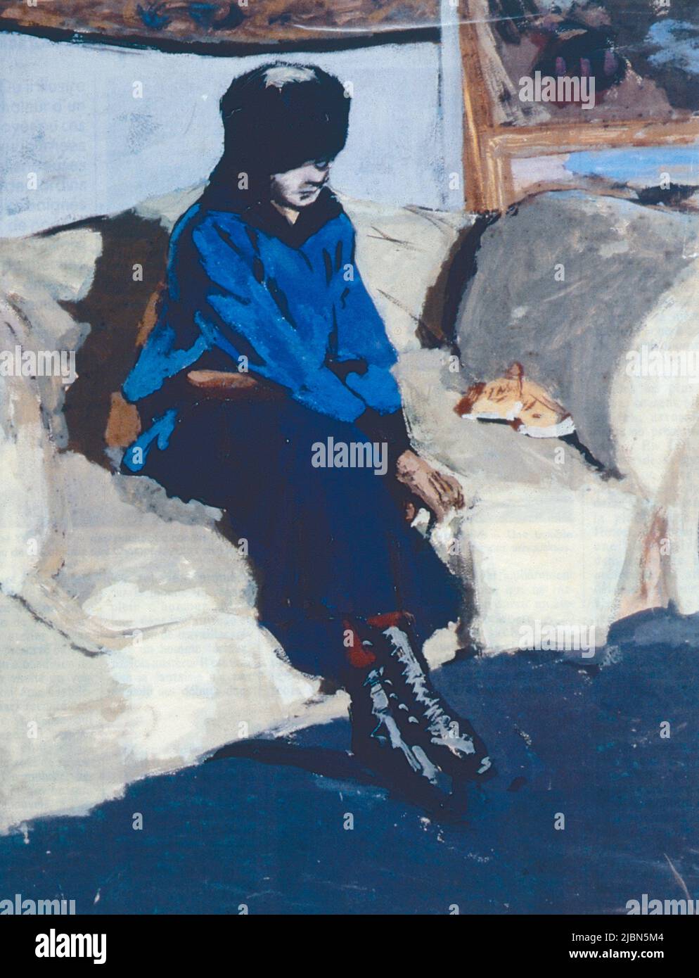 Woman in Blue, artwork by French artist Edouard Vuillard, 1890s Stock Photo