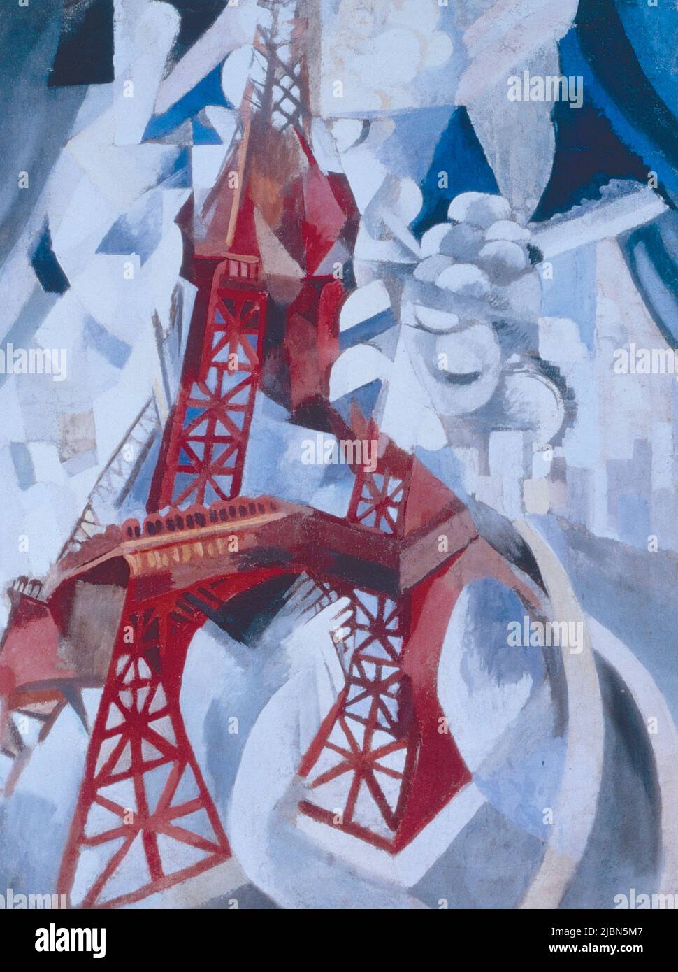 Red Eiffel Tower, artwork by French artist Robert Delaunay, 1911 Stock Photo