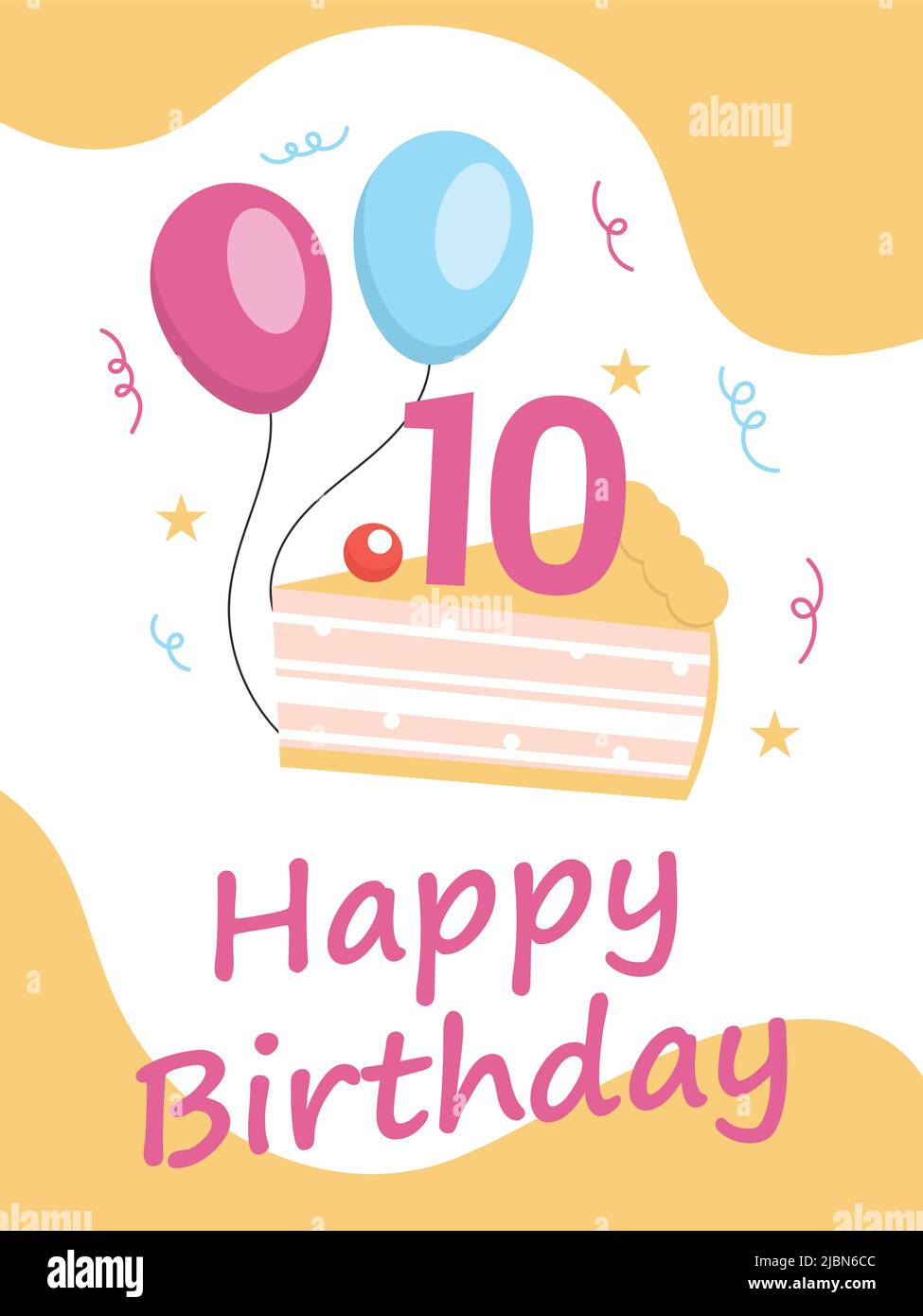 10 years old Birthday Vector Illustration Template Stock Vector