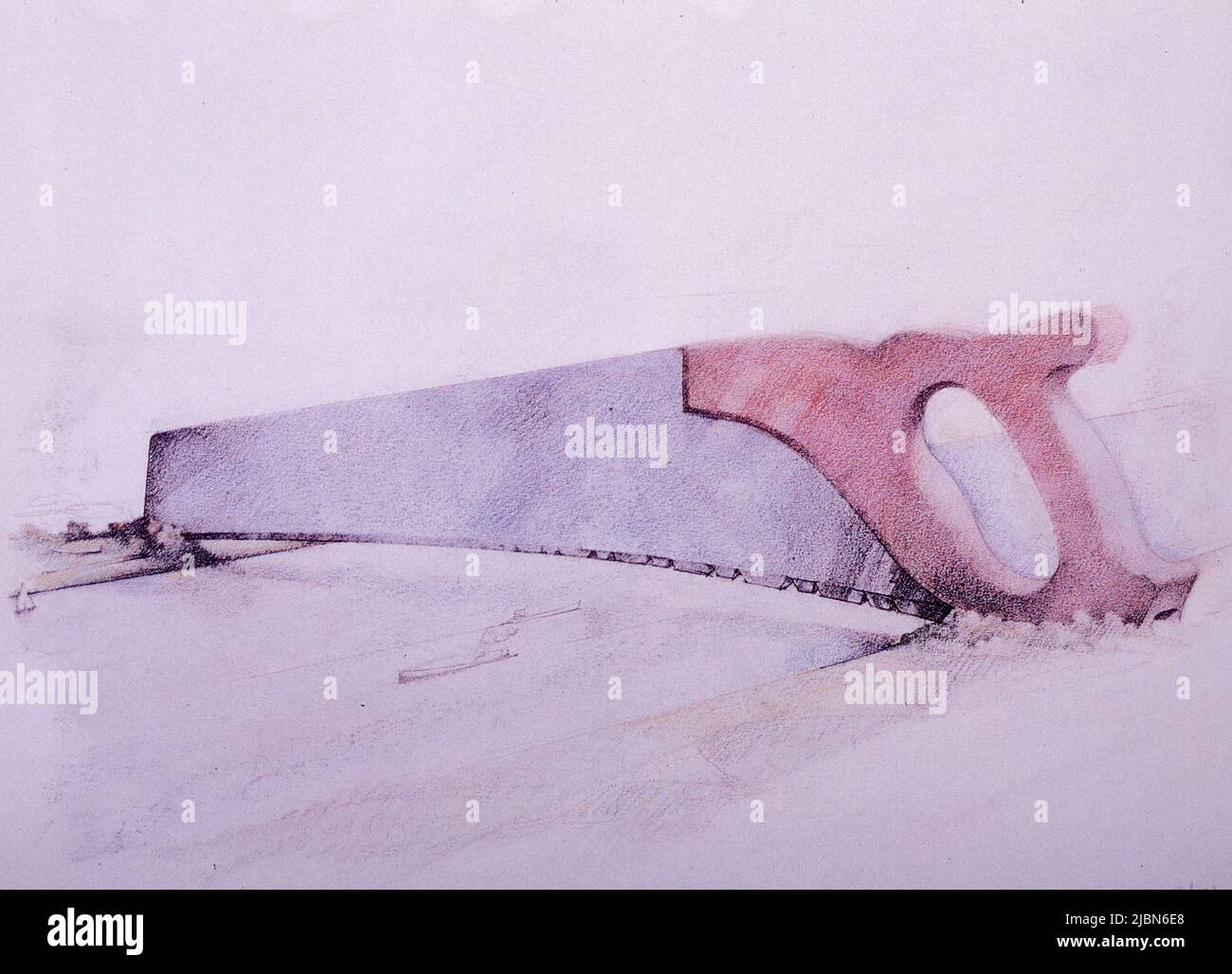 Colossal Saw, artwork by Swedish-American artist Claes Oldenburg, 1971 Stock Photo