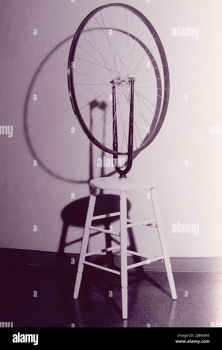Bicycle Wheel, by French artist Marcel Duchamp, 1951 Stock Photo