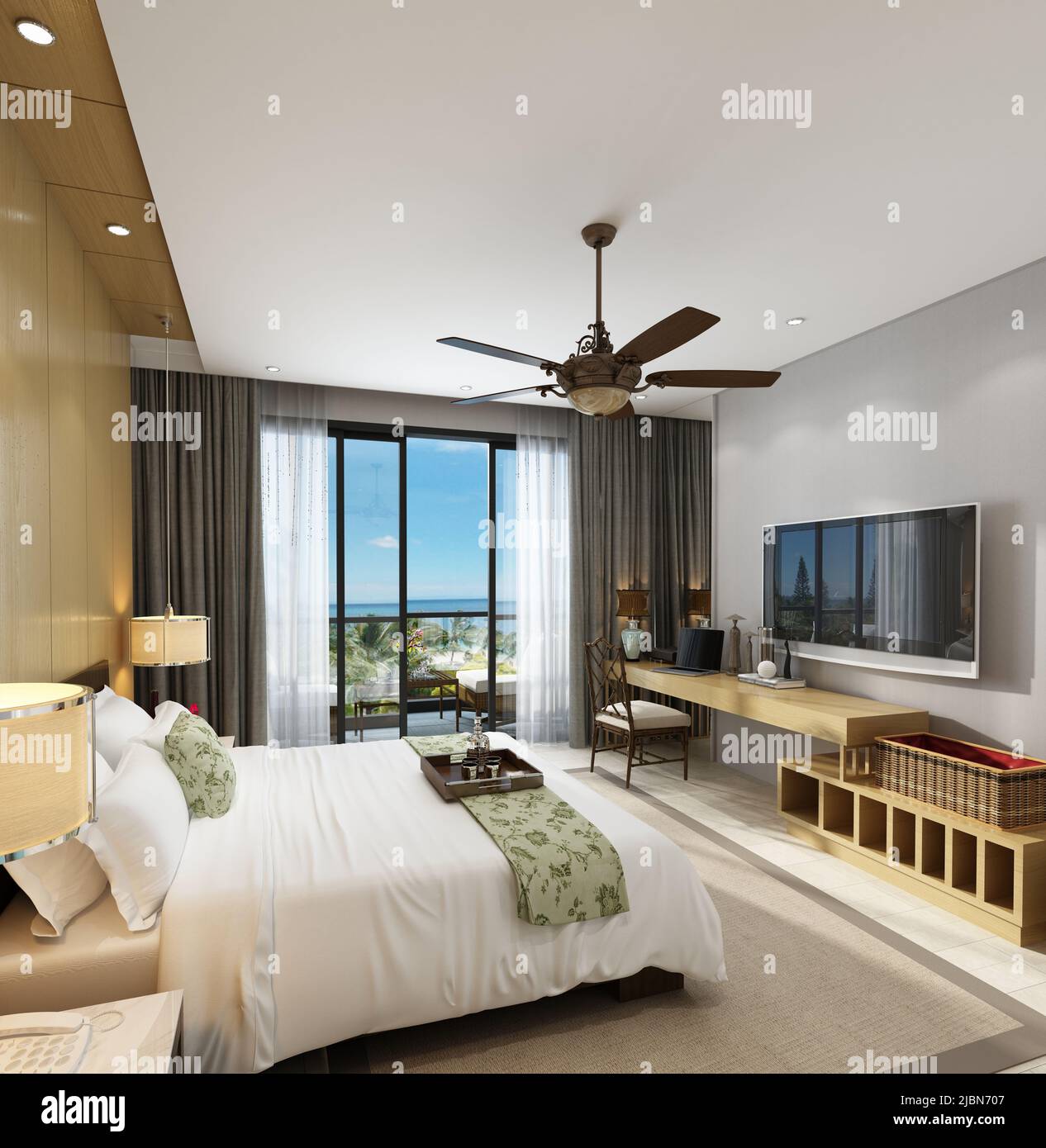 3d render of modern bedroom Stock Photo
