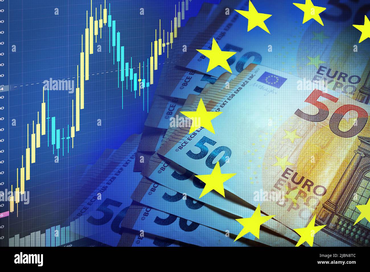 European currency Euro. Stock market and exchange concept. EU Currency