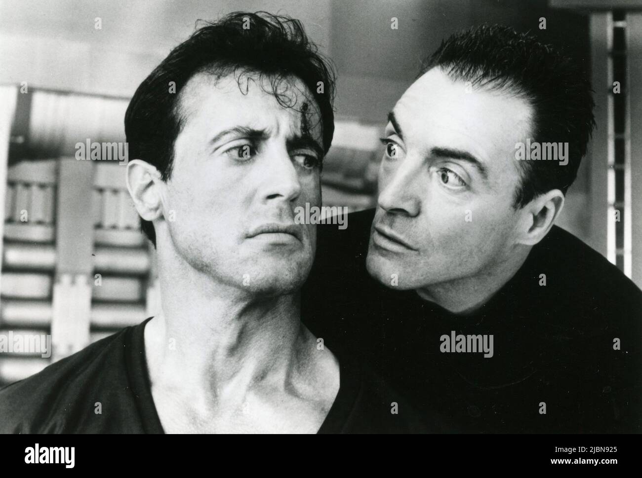 American actors Sylvester Stallone and Armand Assante in the movie Judge Dredd, USA 1995 Stock Photo