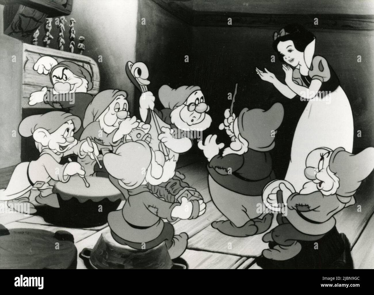 The Seven Dwarfs And Snow White In The Animated Movie Snow White And The Seven Dwarfs Usa 1937 