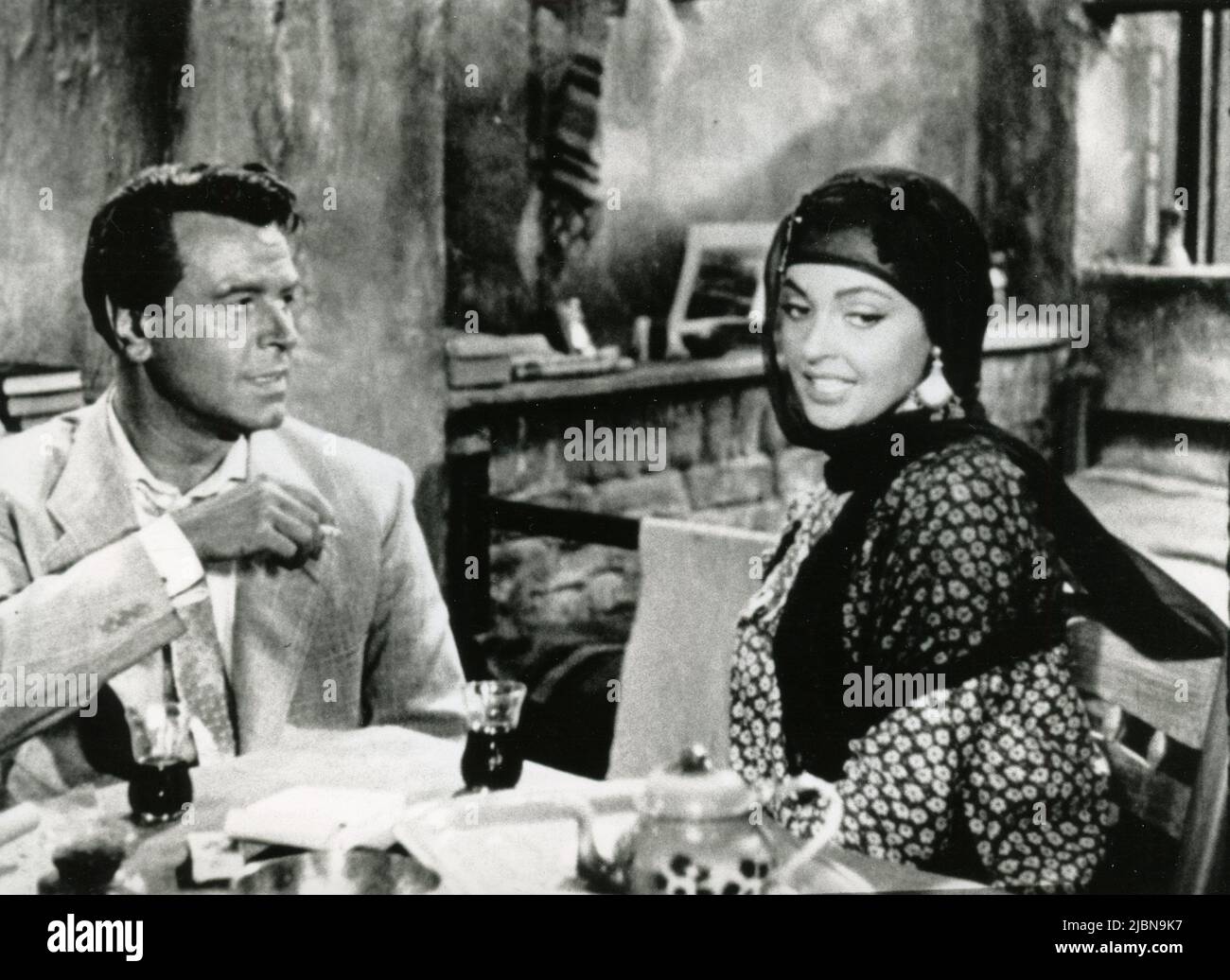 Actors O.W. Fischer and Nadja Tiller in the movie El Hakim, Germany 1957 Stock Photo