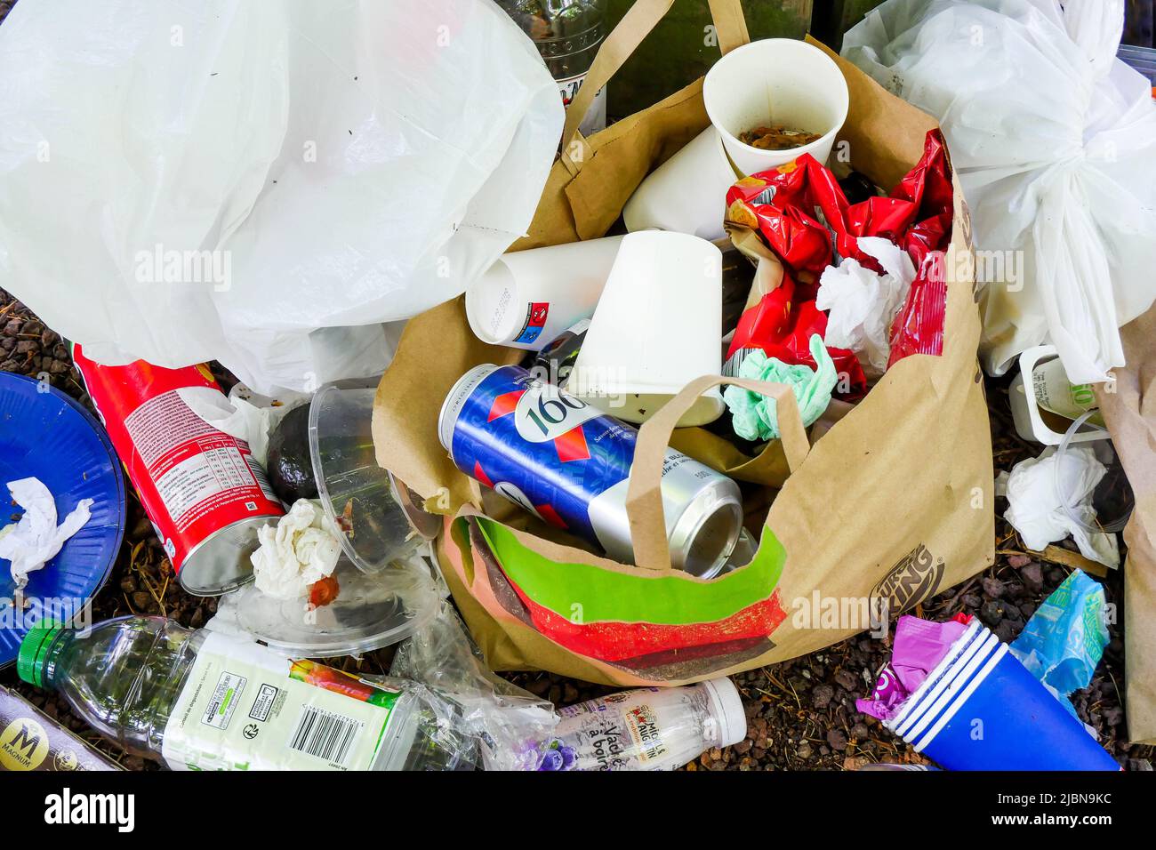 Dirts on the ground, Cerisaie Park, Lyon, Rhône department, AURA Region, France Stock Photo