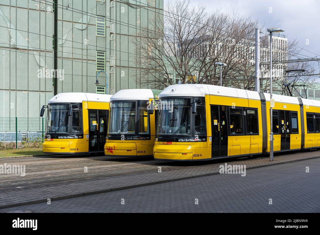 Trams at Berlin Hauptbahnhof, Germany Stock Photo