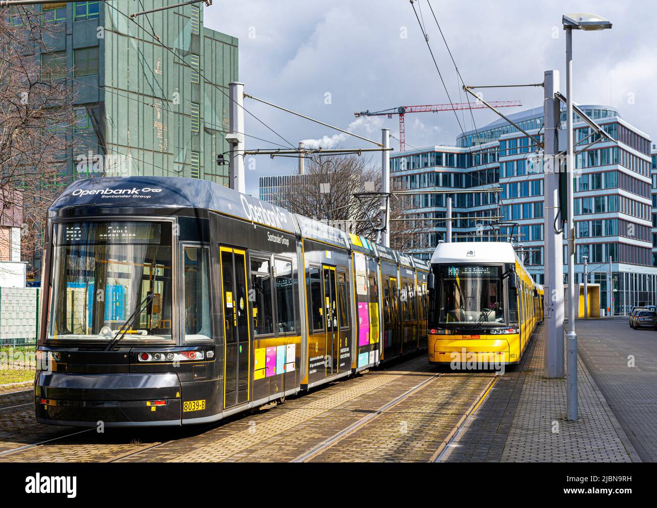 Trams at Berlin Hauptbahnhof, Germany Stock Photo