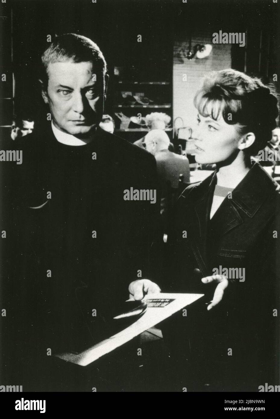 Actors Dieter Borsche and Karin Baal in the movie The Dead Eyes of London, Germany 1961 Stock Photo