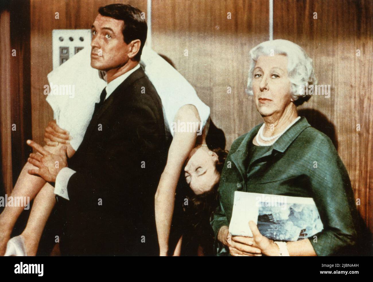 American actor Rock Hudson, and actresses Leslie Caron and Norma Varden in the movie A Very Special Favor, USA 1965 Stock Photo