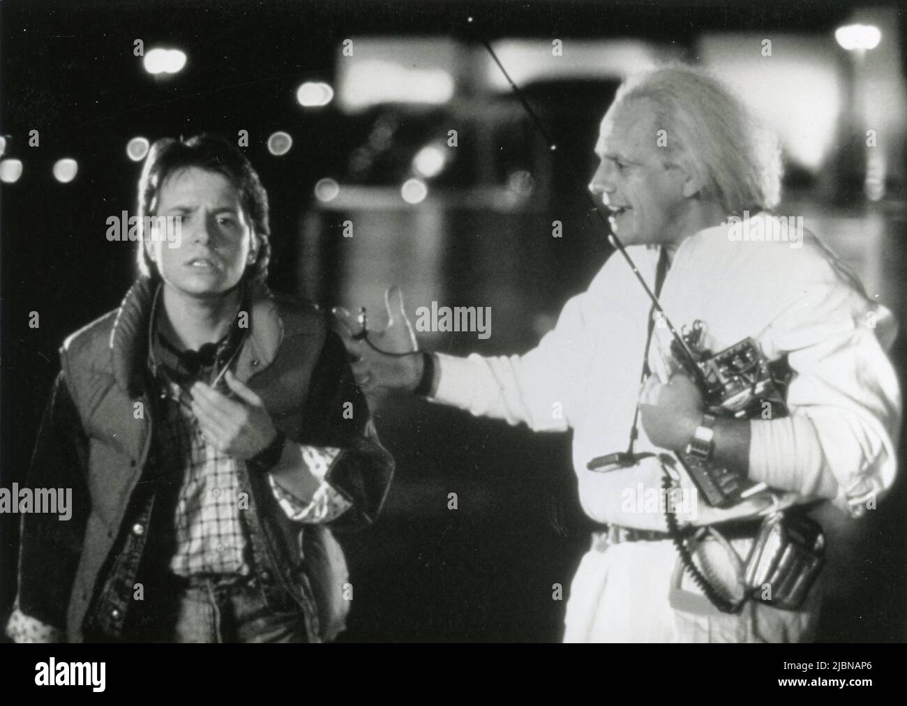 American actors Michael J. Fox and Christopher Lloyd in the movie Back