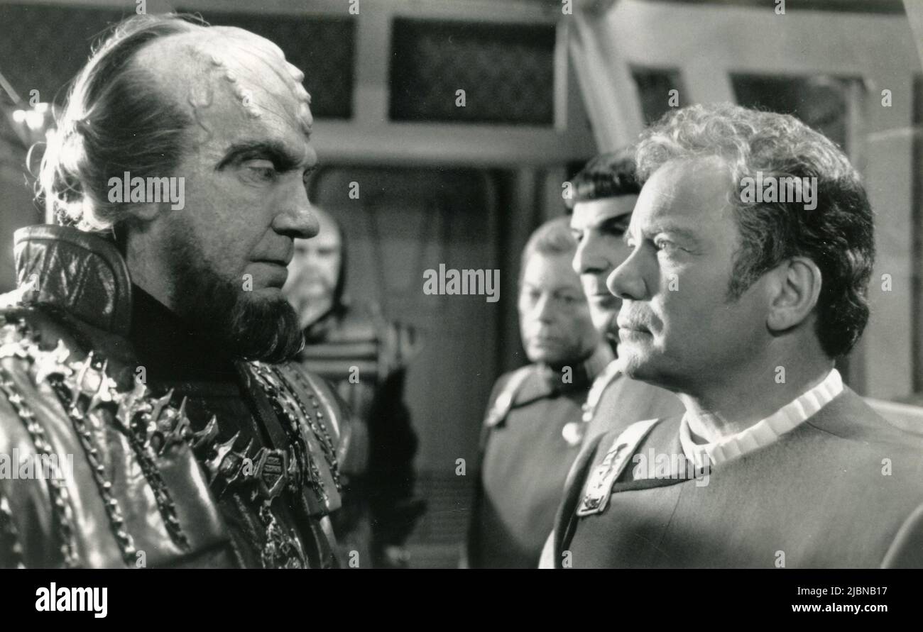 Actors William Shatner and David Warner in the movie Star Trek VI: The Undiscovered Country, USA 1991 Stock Photo
