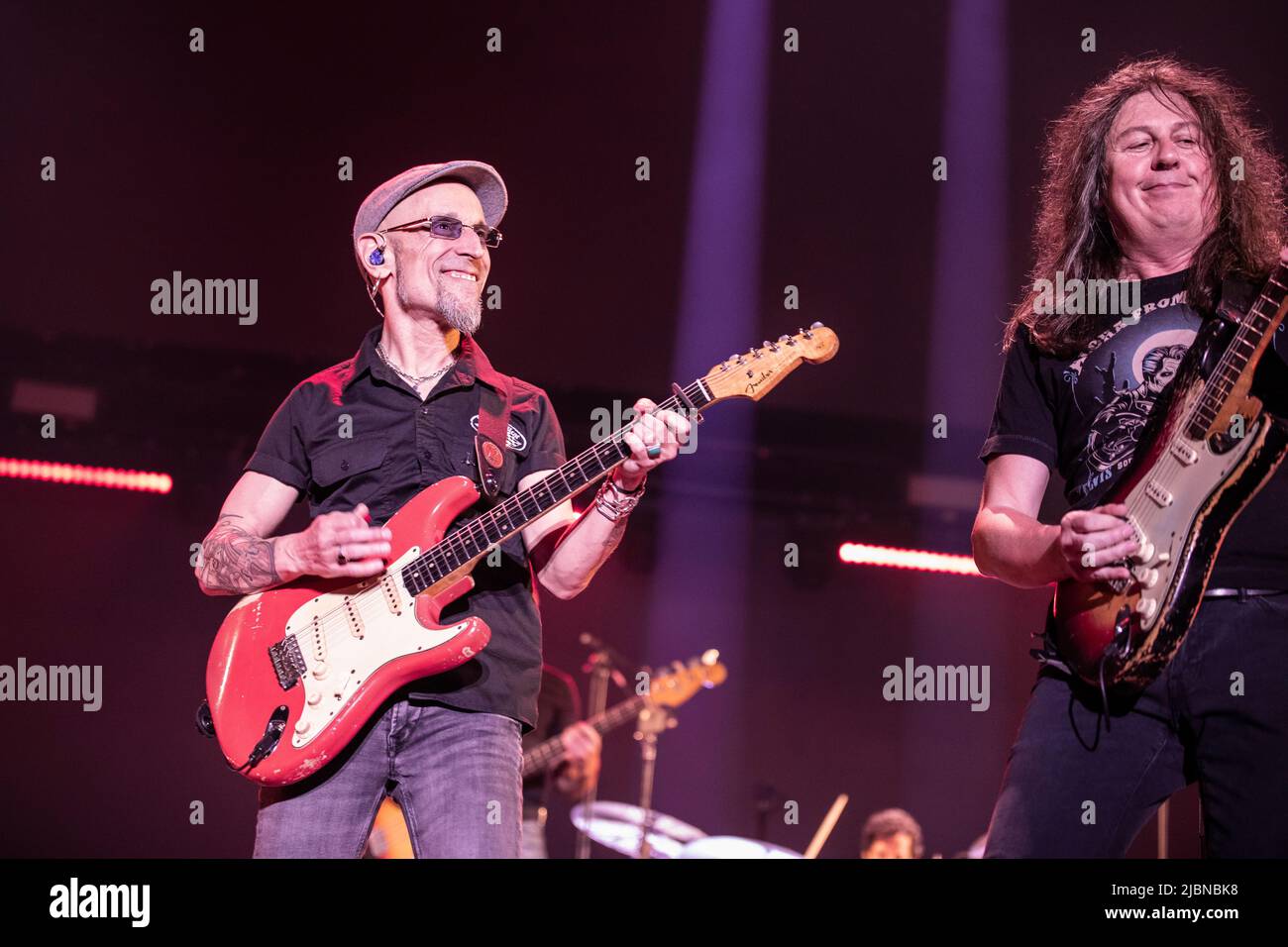 Barcelona, Spain. 2022.06.03. Fito & Los Fitipaldis band perform on stage during Cada vez cadáver Tour at Palau Sant Jordi on June 03, 2022 in Barcelona, Spain. Stock Photo