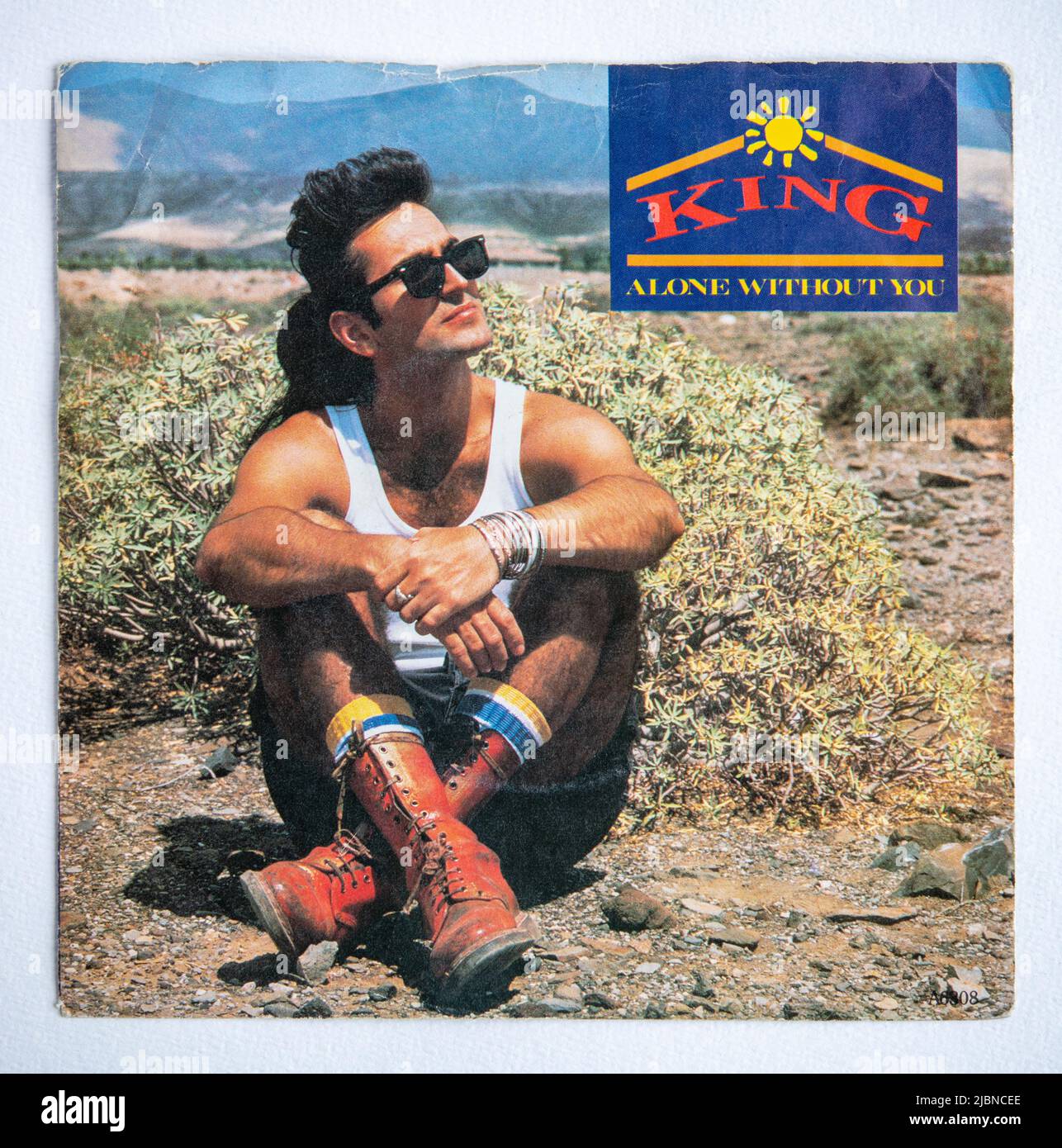 Picture cover of the seven inch single version of Alone Without You by King, which was released in 1985 Stock Photo