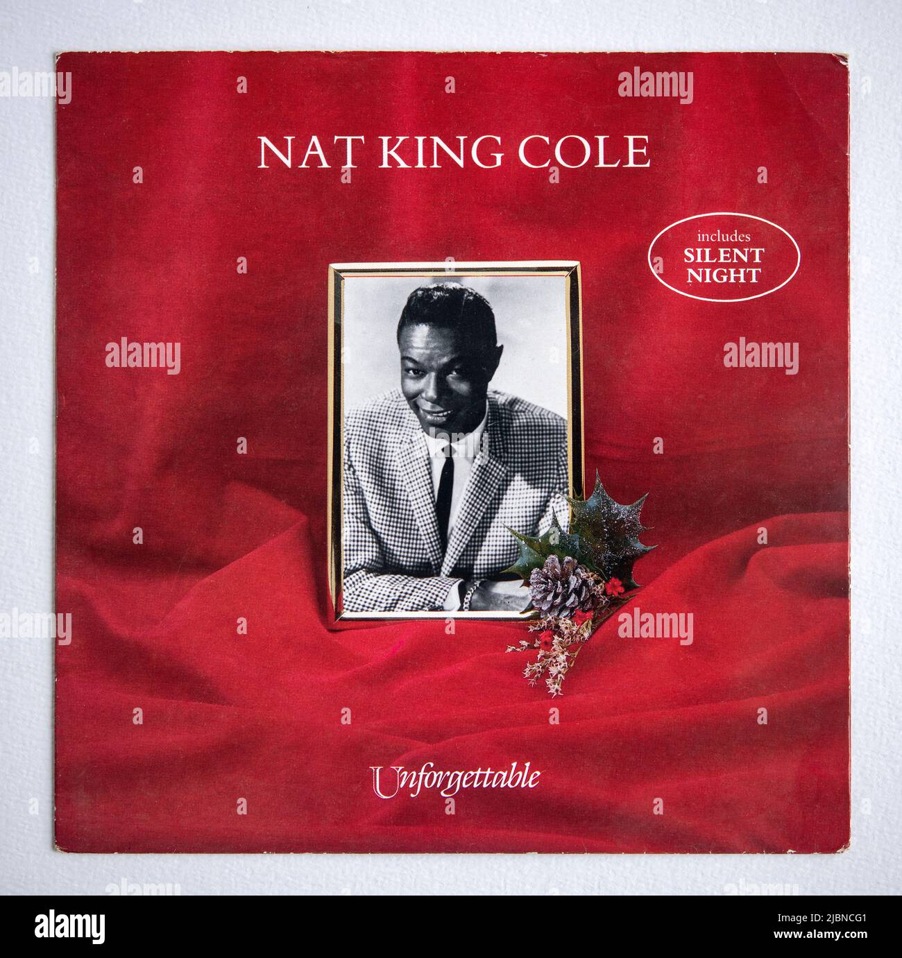 Picture cover of the seven inch single version of Unforgettable by Nat King Cole, which was reissued in 1988 Stock Photo