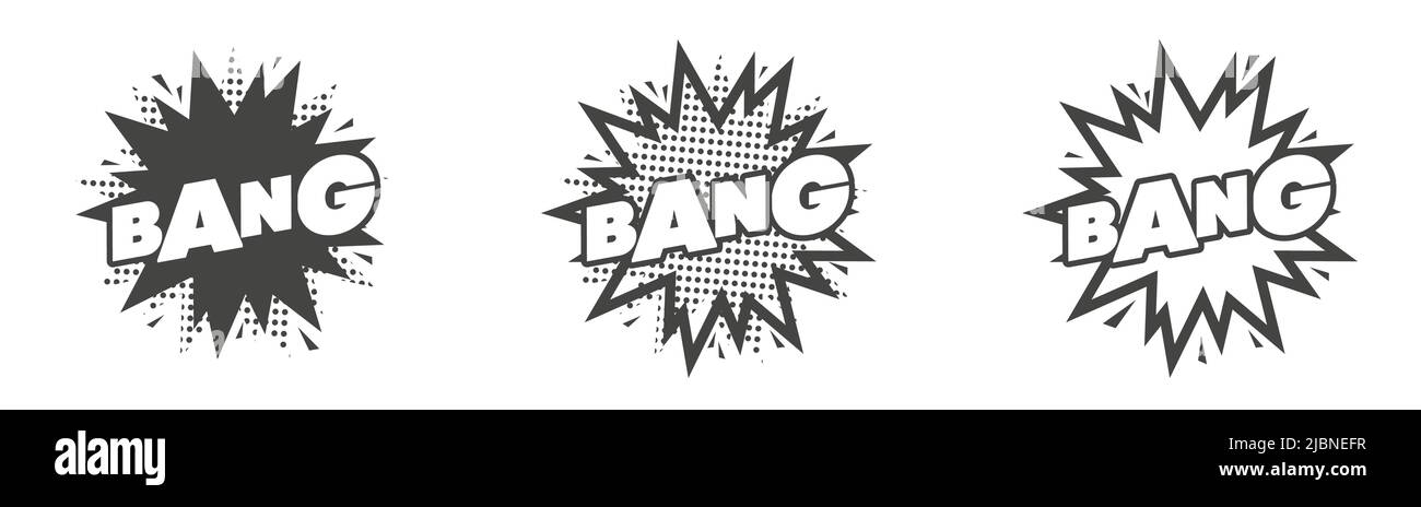 Bang Bang. Pop art. Comic Explosion. Sign Template Vector. Design ...