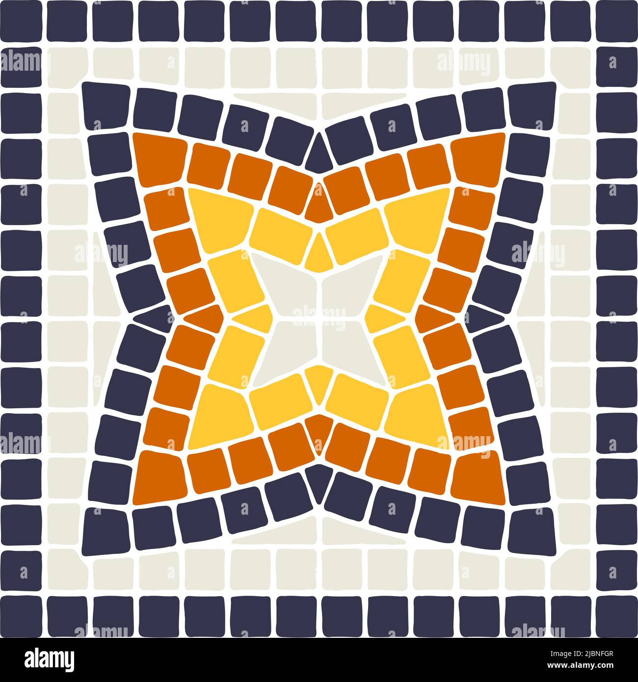 Ancient mosaic tile pattern. Decorative antique stone ornament