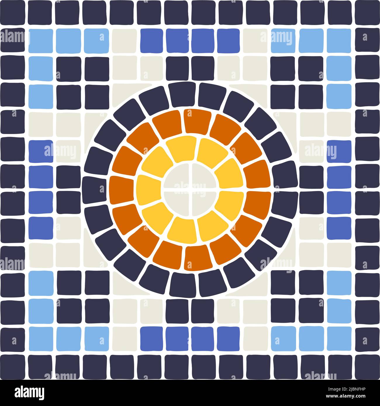 Ancient mosaic tile pattern. Decorative antique stone ornament