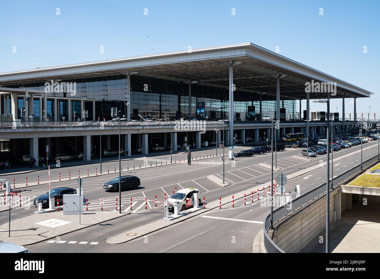 03.06.2022, Berlin, Germany, Europe - Exterior view of Terminal 1 at Berlin-Brandenburg International Airport BER 'Willy Brandt'. Stock Photo