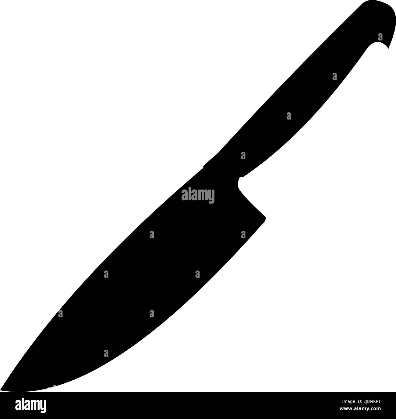 Vector illustration of black silhouette of a kitchen knife Stock Vector