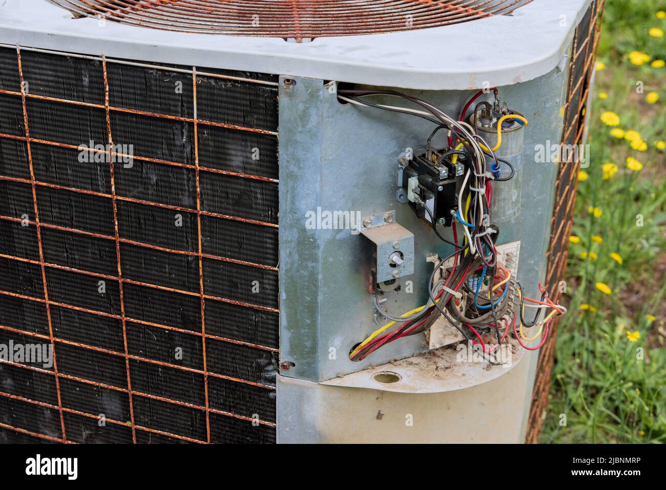 Replacing the old conditioner in a home central air conditioning Stock