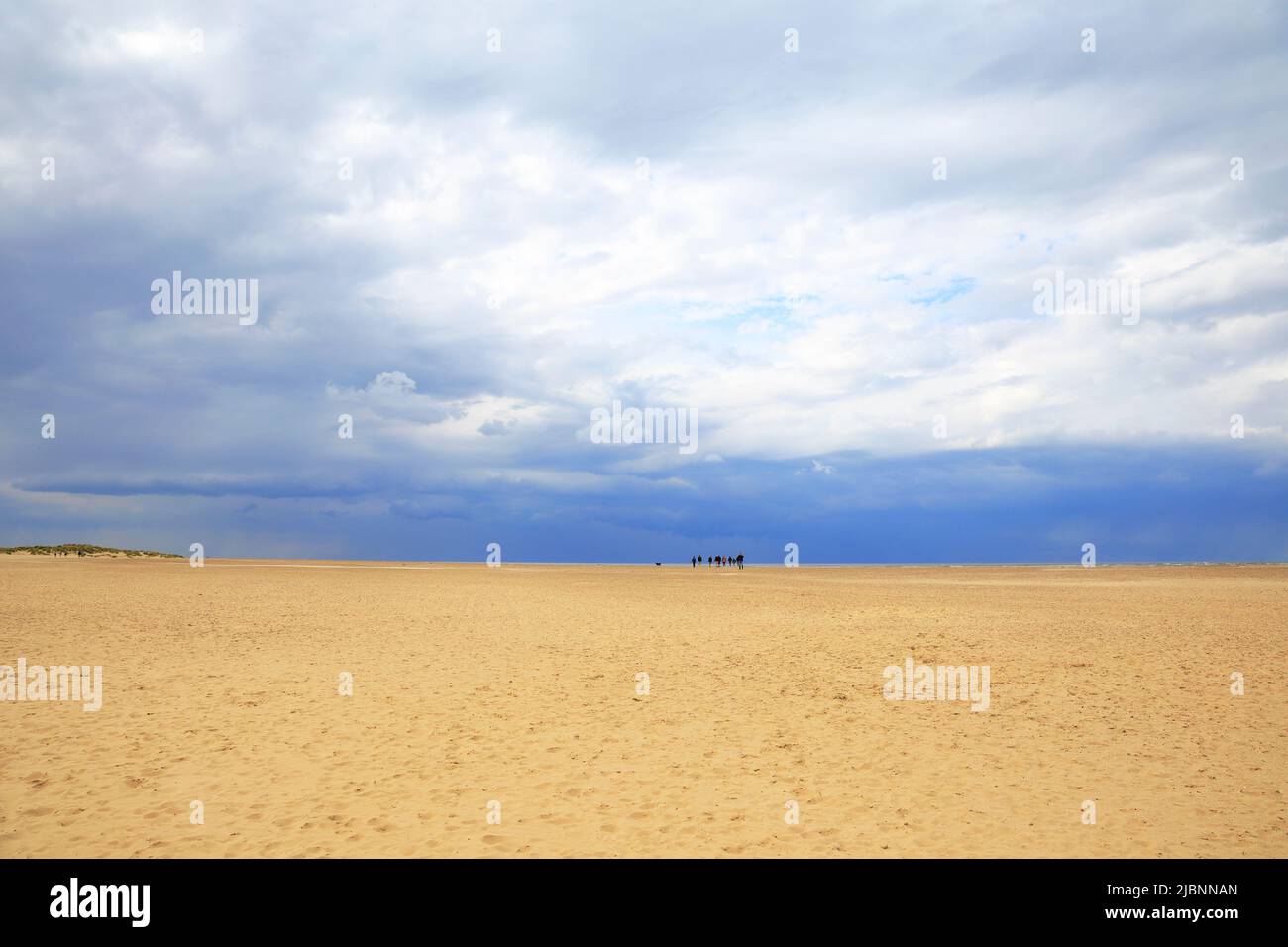 Big skies on Wells-next-the-Sea beach, Norfolk, England, UK. Stock Photo