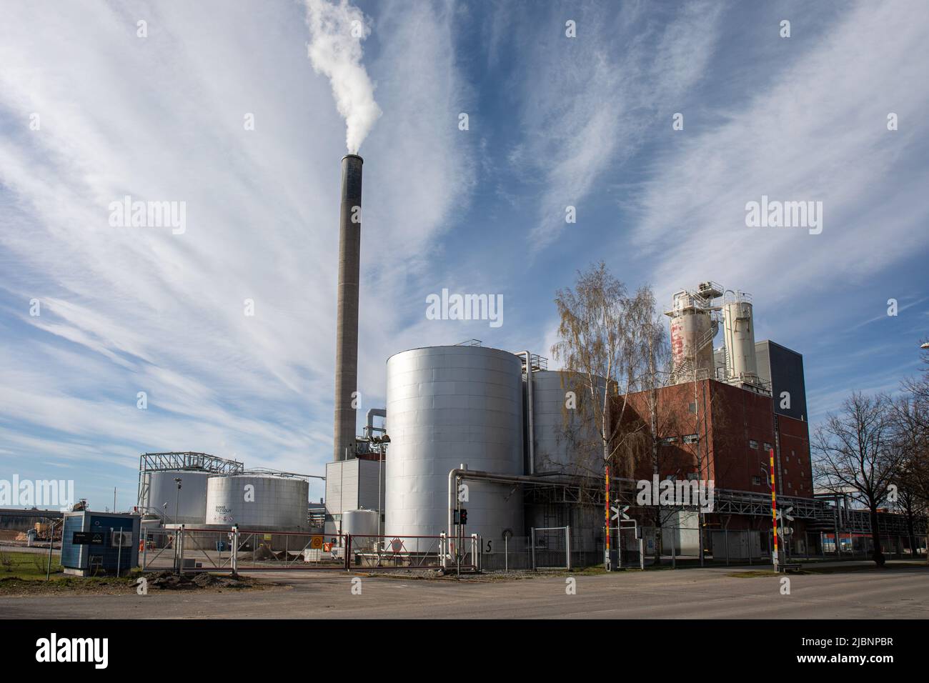 Stora Enso paper mill industrial structures in Varkaus, Finland Stock Photo