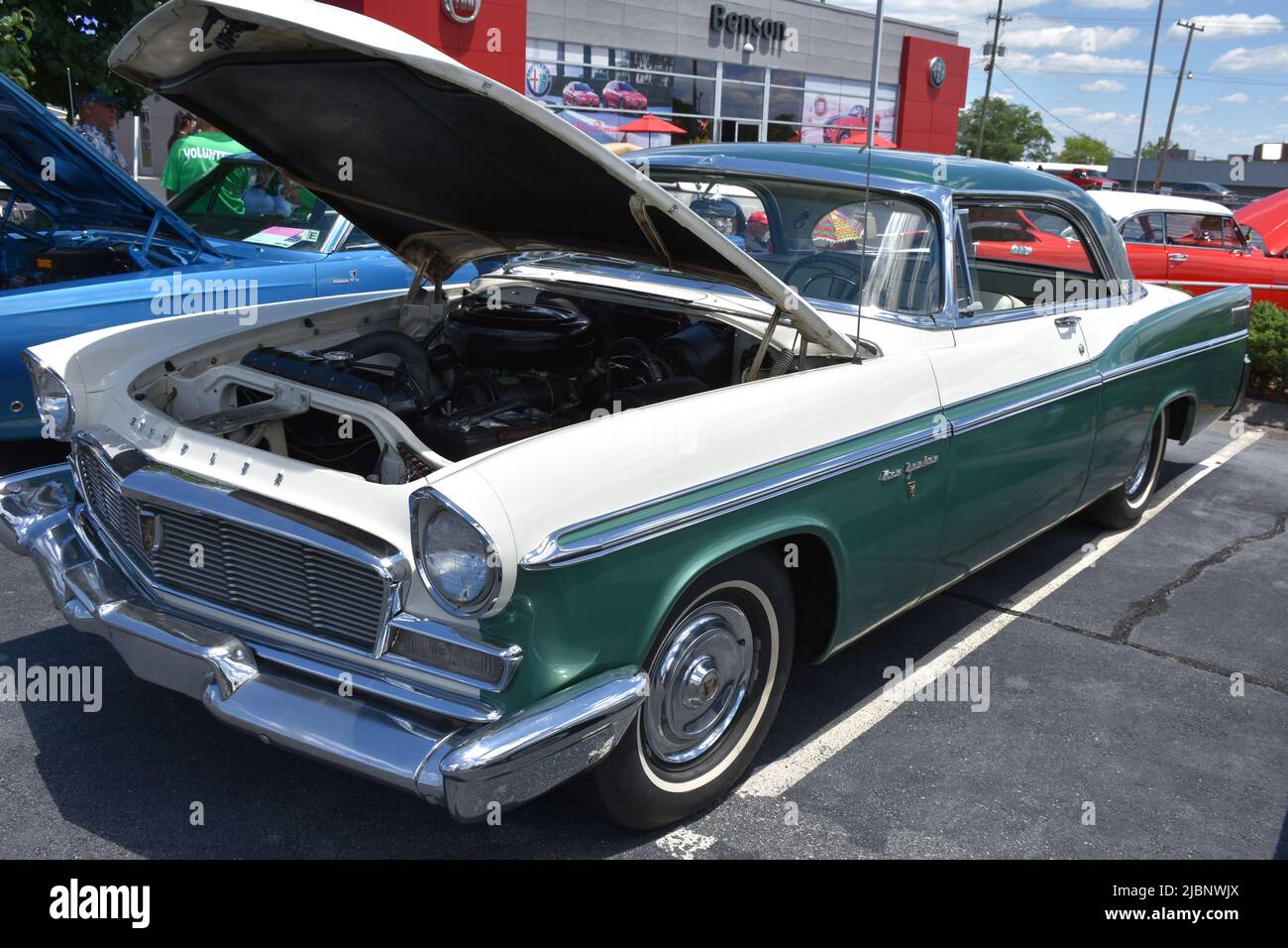 A 1966 Chrysler New Yorker on display at a car show. Stock Photo