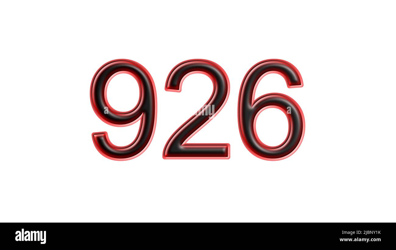red 926 number 3d effect white background Stock Photo Alamy