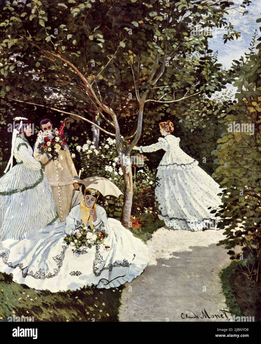 Women in the Garden, 1866–1867, Painting by Claude Monet Stock Photo
