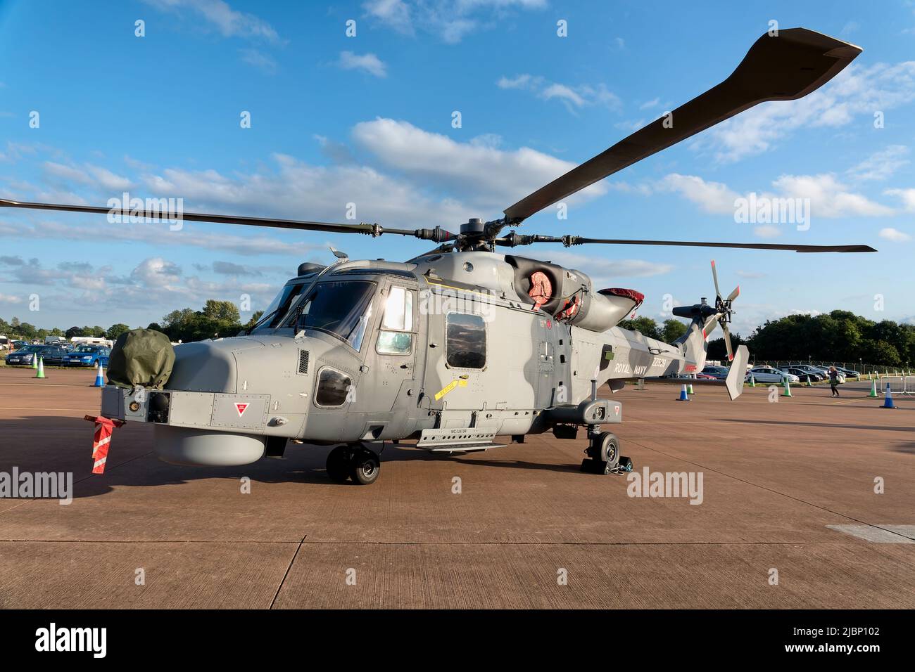 RAF Fairford, Gloucestershire, UK - July 2019:  Royal Navy, Fleet Air Arm, AgustaWestland AW159 Wildcat HMA.2 helicopter (ZZ529) at the RIAT 2019 Stock Photo