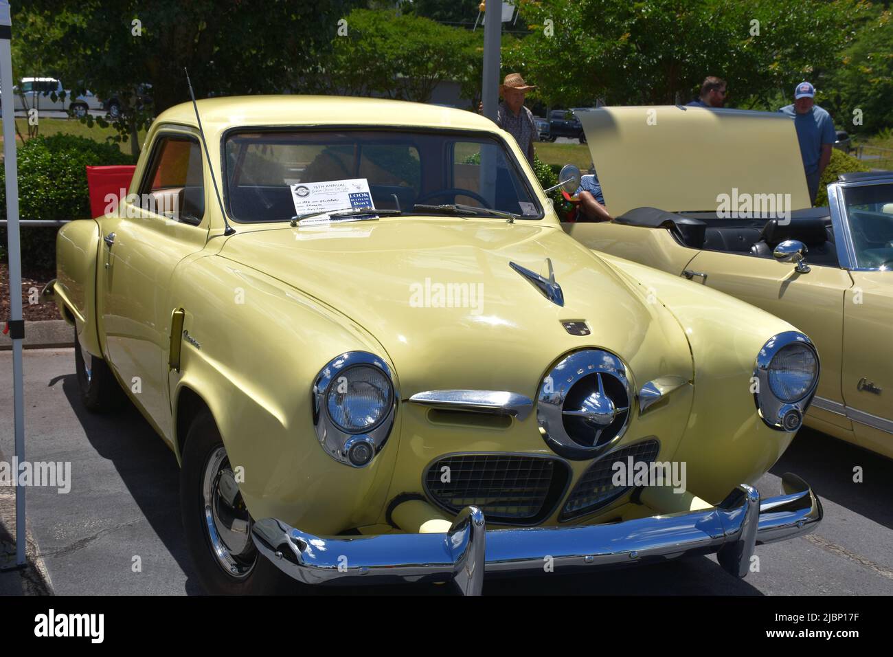 A 1950 Studebaker Champion on display at a car show. Stock Photo