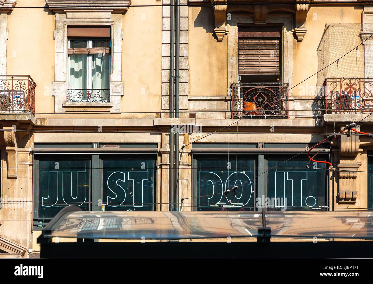 Geneva, Switzerland - June 3, 2022: Just do it - a slogan of the company  Nike is intended to encourage athletes to achieve top performance Stock  Photo - Alamy