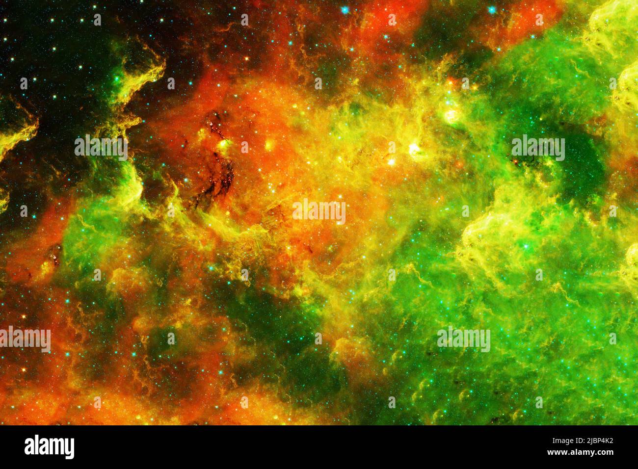 Green space nebula. Elements of this image furnished by NASA. High