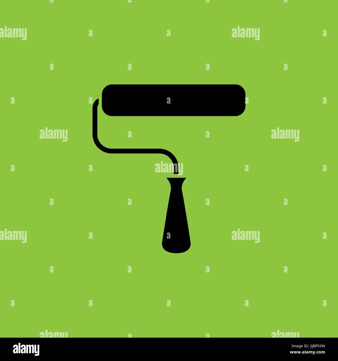 Roller Brush icon isolated on Yellow Background. Construction Concept. - Vector. Vector illustration Stock Vector
