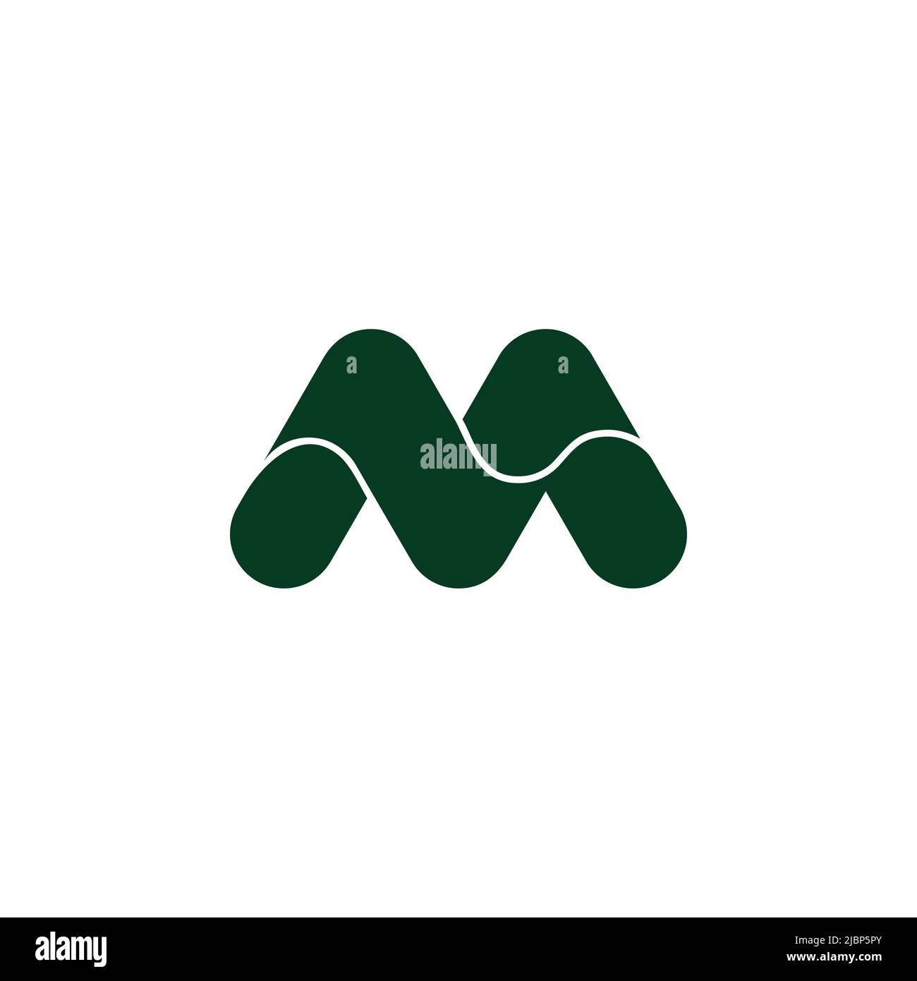 letter m green curves geometric simple logo vector Stock Vector Image ...