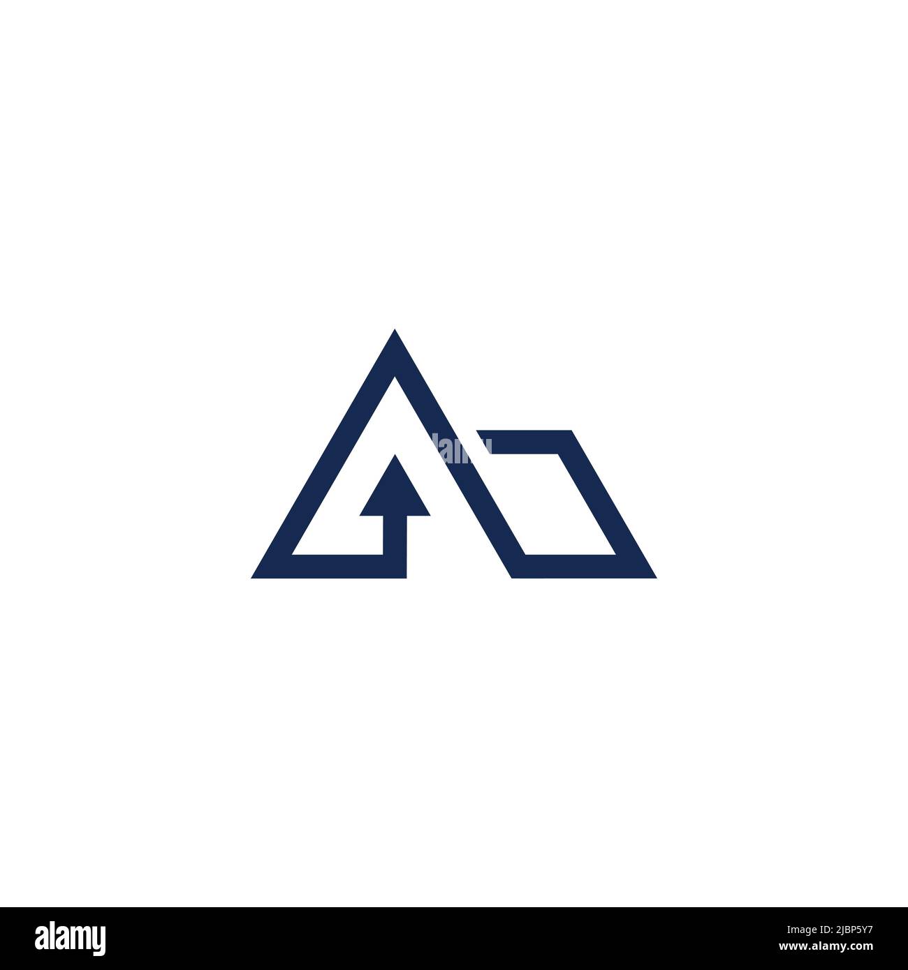 letter ab arrow triangle geometric line logo vector Stock Vector