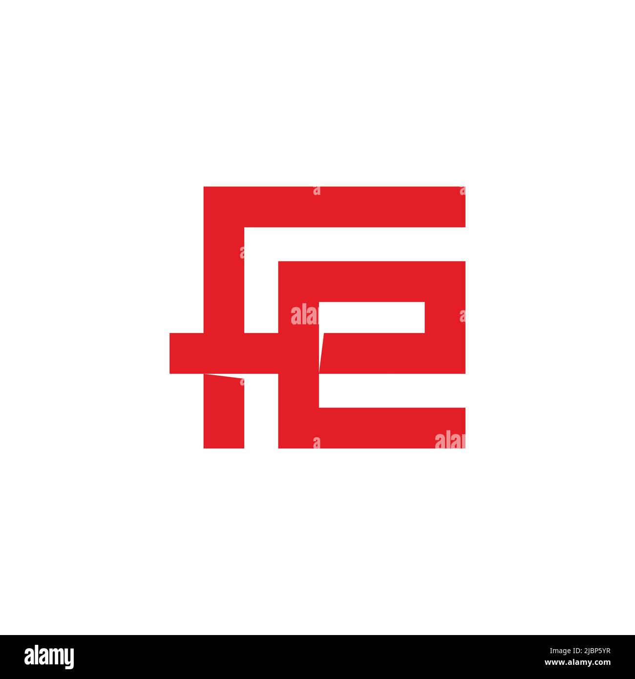 letter fe square overlapping line logo vector Stock Vector