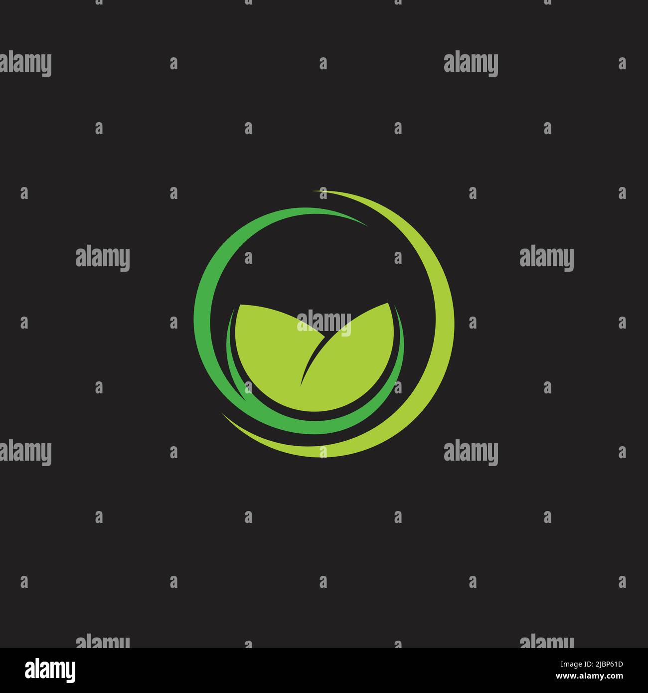 circle 3d letter c leaf green logo vector Stock Vector