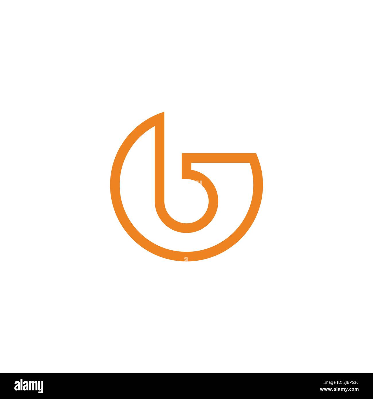 letter b circle thin line simple logo vector Stock Vector