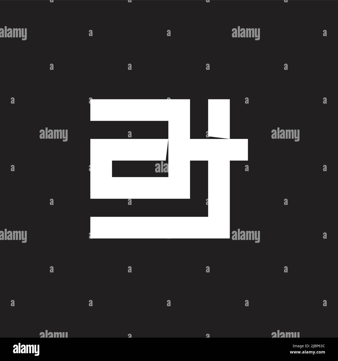 letter aj square simple geometric line logo vector Stock Vector