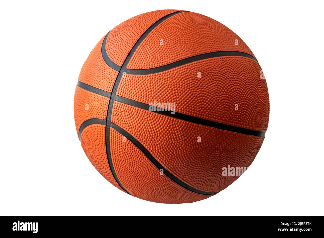 Team sports backgrounds, basketball championship picture and athletics tournament clipart concept with PNG photo of orange ball isolated on transparen Stock Photo