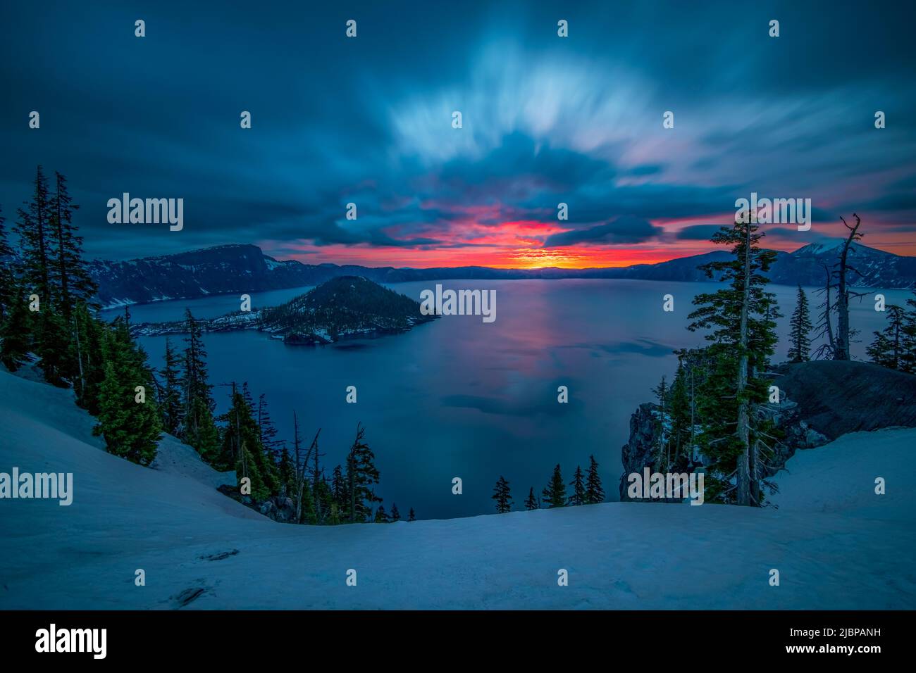 North America, USA, American, Pacific Northwest, Cascade Mountains, Oregon, Crater Lake, National Park, Stock Photo