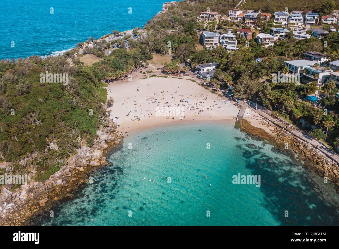 AUSTRALIA, Sydney drone shot of Shelly Beach, in Manly Stock Photo Alamy