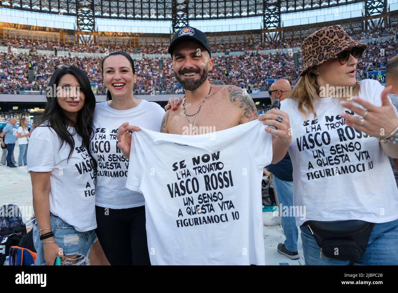 Napoli, Campania, ITALIA. 7th June, 2022. 0706/2022 Naples, at the Diego  Armando Maradona stadium there was the concert of the rock singer Vasco  Rossi, more than 50,000 spectators saw the concert.In the