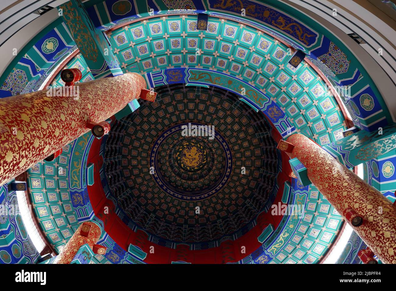 Interior ceiling of the Chinese Cultural Centre, Calgary Stock Photo