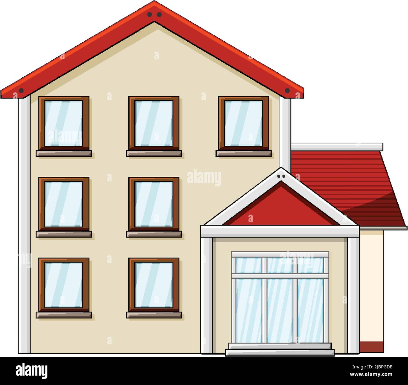 House with red roof illustration Stock Vector Image & Art - Alamy