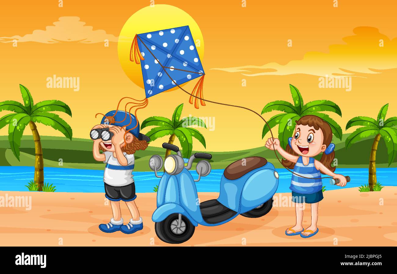 Road trip vacation at the beach illustration Stock Vector Image & Art ...