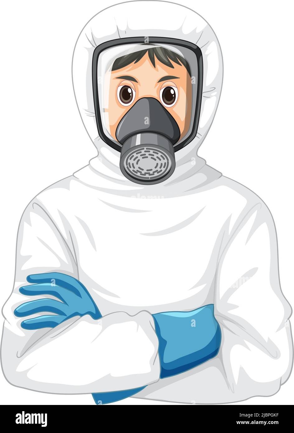 Cartoon illustration man in hazmat Stock Vector Images - Alamy
